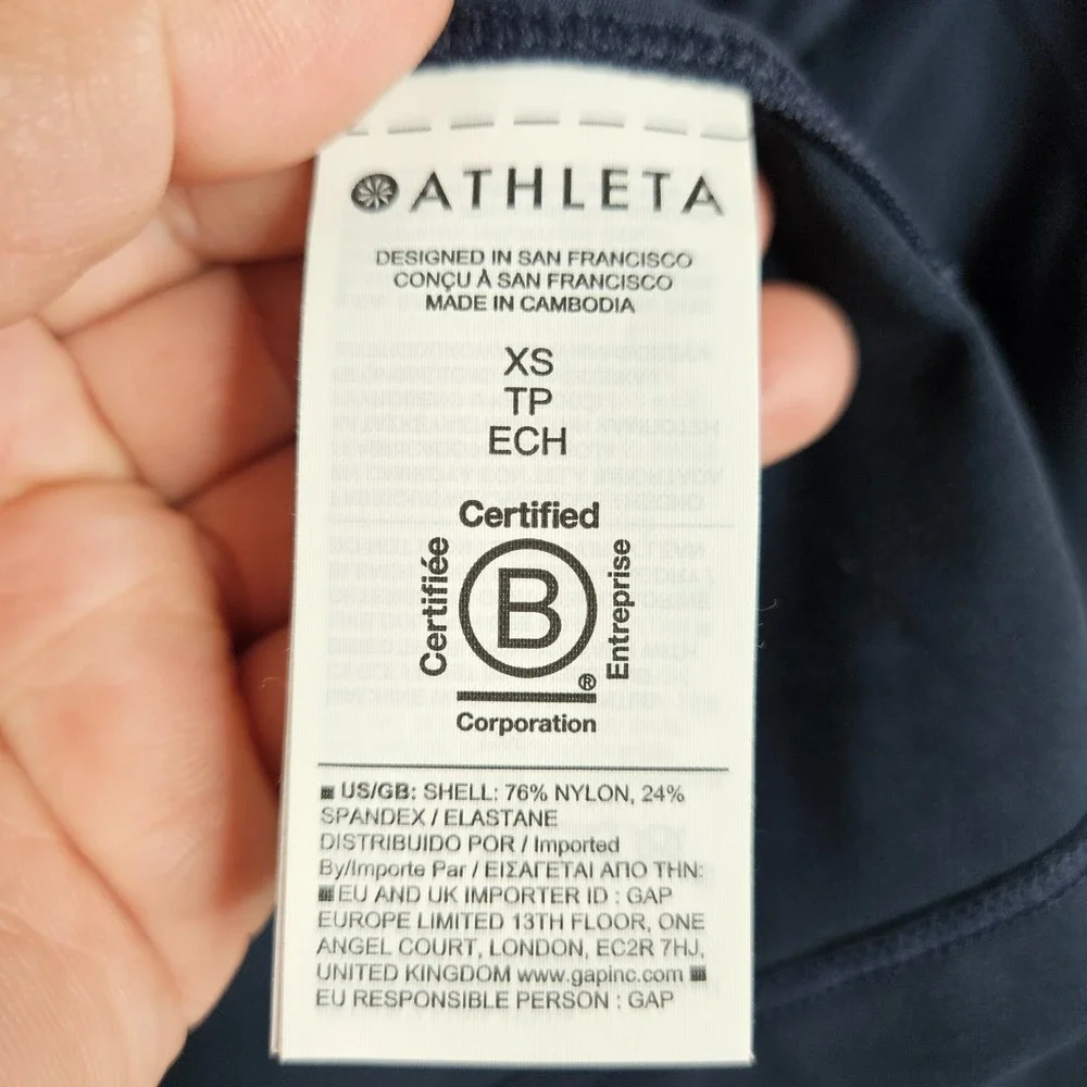 Athleta Women XS Black Full Zip Athletic Sweatshirt Activewear Running